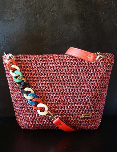 Handmade women knitted bag