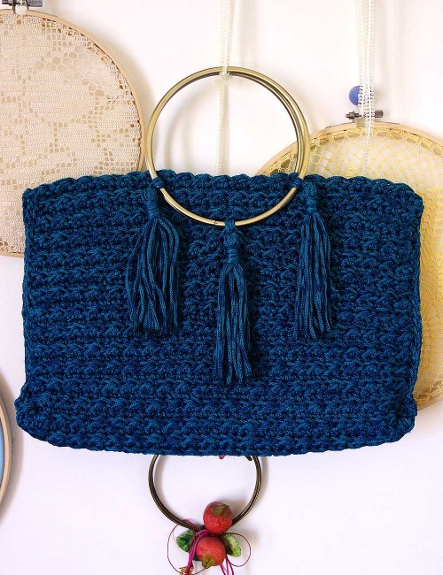 Handmade women knitted bag-...